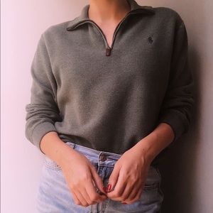 Green polo Ralph Lauren half zip